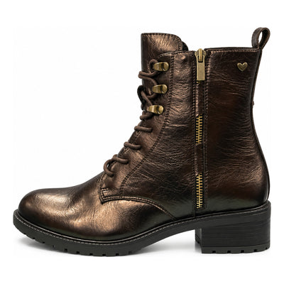 Womens Susst Teddy26 Brown Faux Leather Ankle Boots - Brown