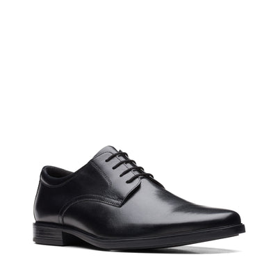 Boys Clarks Howard Walk Black School Shoes - Black