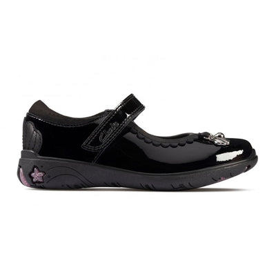 Infant Clarks Sea Shimmer Girls School Shoe - Black Patent - Black Patent