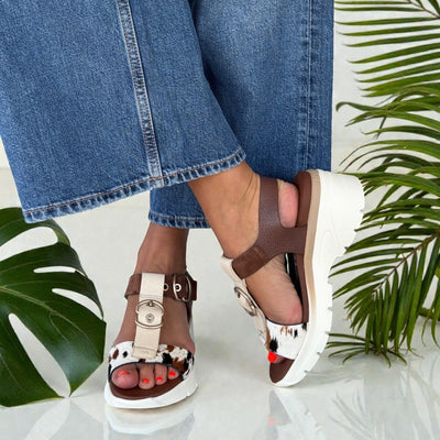 Womens Hispanitas 264799 T-Bar Sandals - Multi
