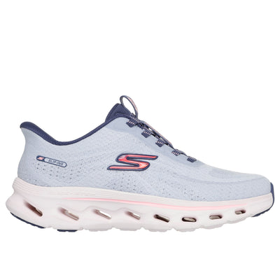 Womens Skechers 125144 Pale Blue & Pink Slip-Ins Monomesh Go Walk Glide-Step 2.0 Bungee - Blue