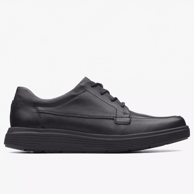 Clarks Mens Un Abode Ease Black Leather Lace up Shoes - Black