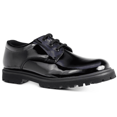 Girls Term Bailey Black Patent Lace Up School Shoes - Black Patent