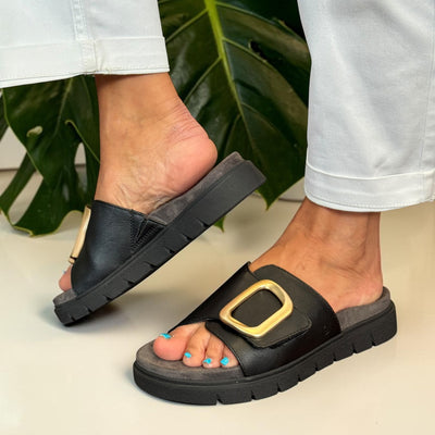 Womens Jana 27561 Black Sandals - Black