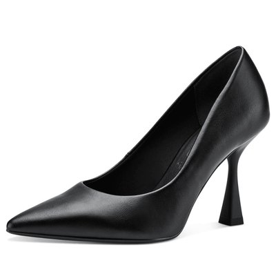 Womens Tamaris Ladies Candy Matte Flared Heels - Black