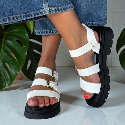 Womens Una Healy Something Sandals - Piano Key White