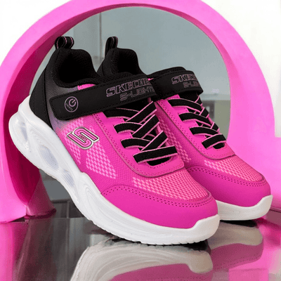 Skechers Girls S Lights Sola Glow Trainers - Hot Pink