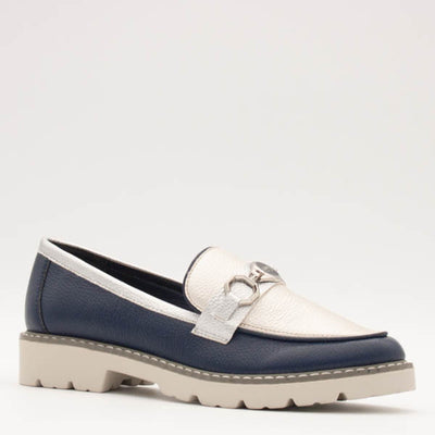 Womens Zanni & Co Saphin One Loafers - Cobalt Trucco