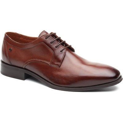 Mens Base London Dome Formal Lace-up Shoes - Burnt Tan