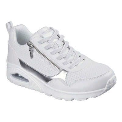 Womens Skechers 177873 Uno Metallic Trainers - White