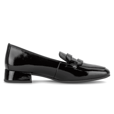 Womens Gabor 75.261 Low Heel Loafers - Black Patent