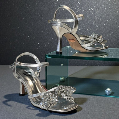 Womens Una Healy Kiss An Angel Open Toe Heels - Chrome Dazzle