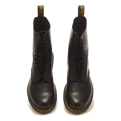 Unisex Dr. Martens 1490 Smooth Leather Black High Lace Up Ankle Boots - Black