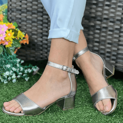 Womens Jana Ladies Rose Gold Block Heel Sandals - Rose Gold