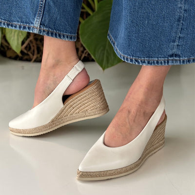 Womens Unisa Decia Wedge Espadrilles - Ivory