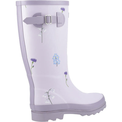 Womens Cotswold Wildflower Tall Wellingtons - Lilac