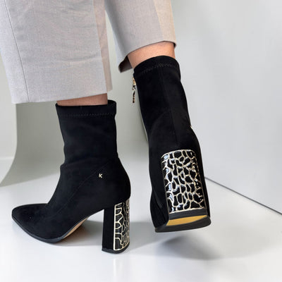 Womens Kate Appleby Lonstowe Stretch Ankle Boots - Schwarz Suede