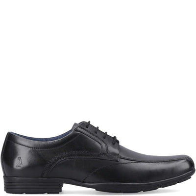 Junior Boys Hush Puppies Argylls Black School Shoes - Black