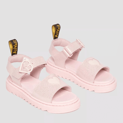 Dr Martens Juniors Marlowe Hearts Glitter Sandals - Pink