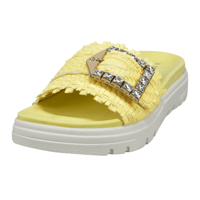 Womens Bagatt Yellow Raffia Sliders - Yellow