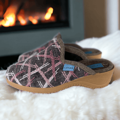Womens Lunar Ladies Erin Grey Mule Slippers - Grey