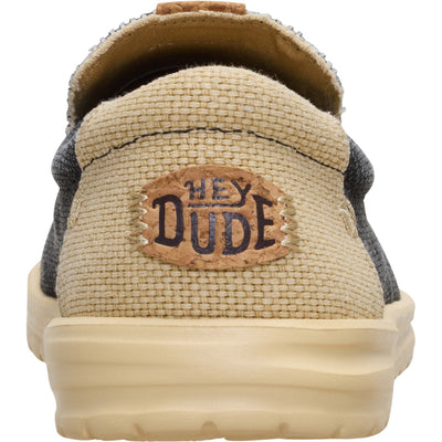 Mens Heydude Mikka Braided Black Boulder Tan Casual Slip-On Shoe - Black Boulder Tan