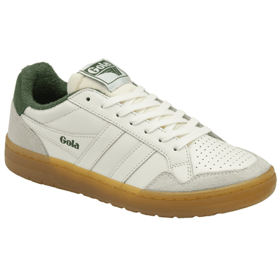 Womens Gola Eagle 86 Off White and Evergreen Trainers - Off White