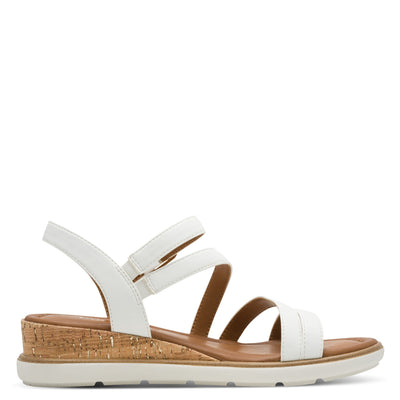 Womens Tamaris 28713 Velcro Closed Sandals - White Uni