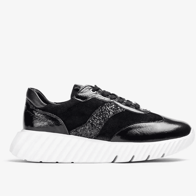Womens Unisa Efro Black Suede Trainers - Black