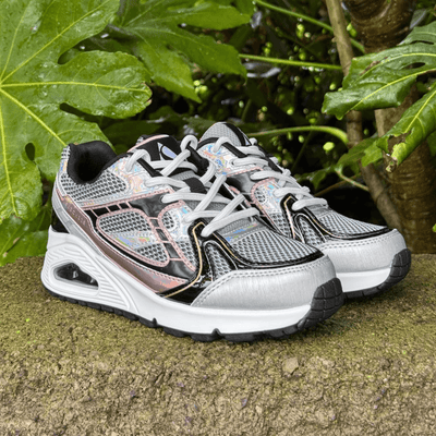 Skechers Girls Uno Gen 1 Wedge Trainers - Silver