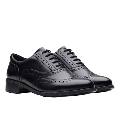 Clarks Havisham Oak Girls School Shoe - Black Leather