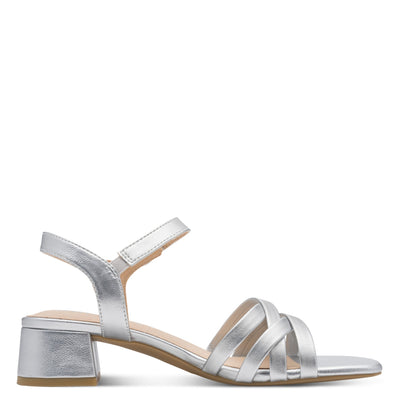 Womens Jana 28279 Silver Heeled Sandals - Silver