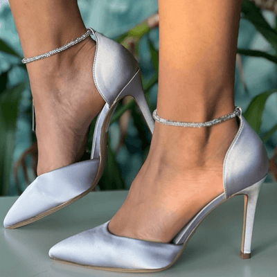 Womens Tamaris Ladies Lilac Diamante Strap High Heels - Lavender