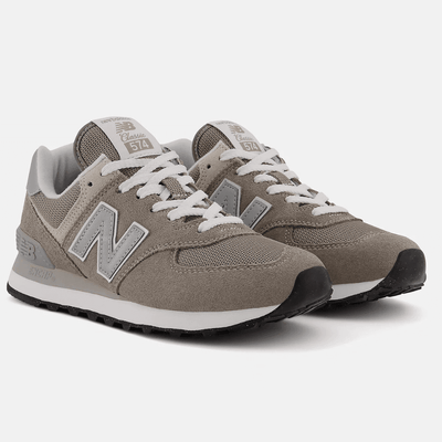 Mens New Balance 574 Mesh Trainers - Grey with White