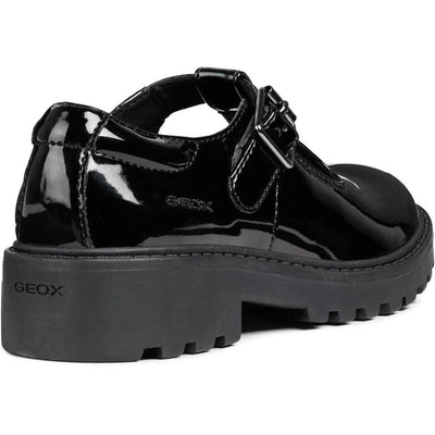 Infant Girls Geox Casey Black Patent School Shoes - Black Patent