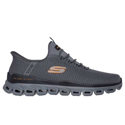 Mens Skechers Slip Ins Glide Step Sole Trainers - Charcoal