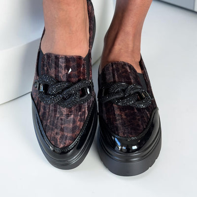 Womens Zanni & Co Jianxi Wedged Loafers - Soft Leopard