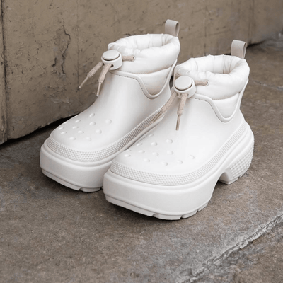 Womens Crocs Stomp Puff Boots - Stucco Natural Beige