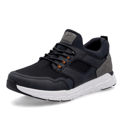 Mens Rieker 09102 Navy Knit Elasticated Lace Trainers - Navy