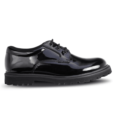Girls Term Bailey Black Patent Lace Up School Shoes - Black Patent