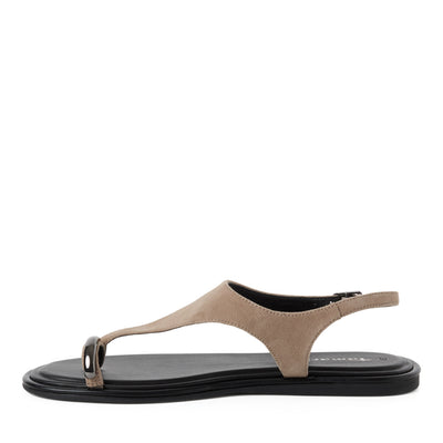 Womens Tamaris 28142 Taupe Buckle Closed Sandals - Taupe