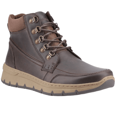 Mens Hush Puppies Nixon Lace Up Ankle Boots - Brown