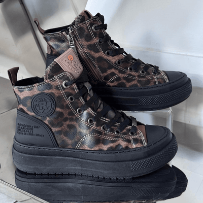 Womens Refresh 173075 Leopard-Top Trainers - Leopard Black