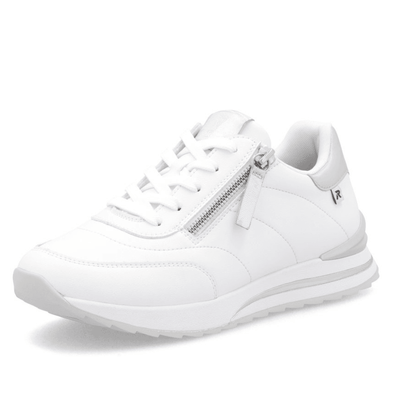 Womens Rieker W2402 White Wedge Sporty Trainers - White