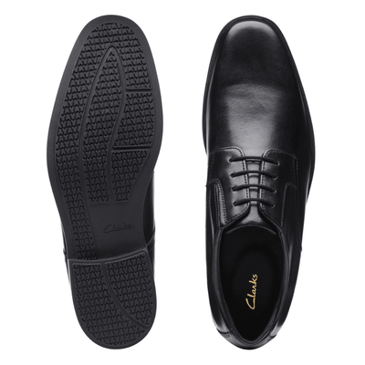 Clarks Men's Howard Walk Black Leather Smart Shoe - Black