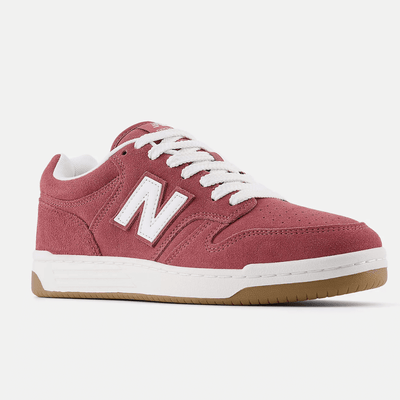 Mens New Balance 480 Trainers - Redwood with White