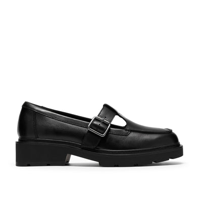 Girls Clarks Lauryl Bar School Shoes - Black