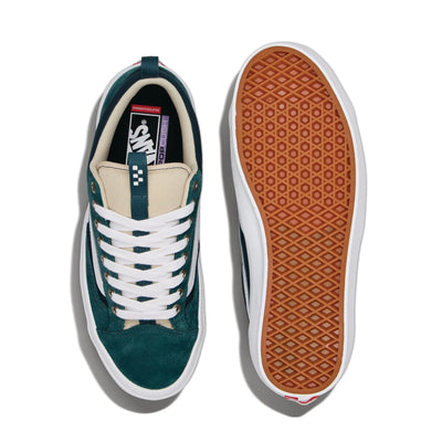 Mens Vans Skate Old Skool Casual Shoes - Oatmeal And Deep Teal