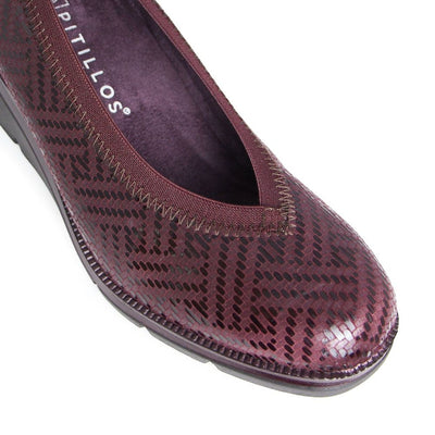 Womens Pitillos 11532 Burgundy Wedge Pumps - Burgundy