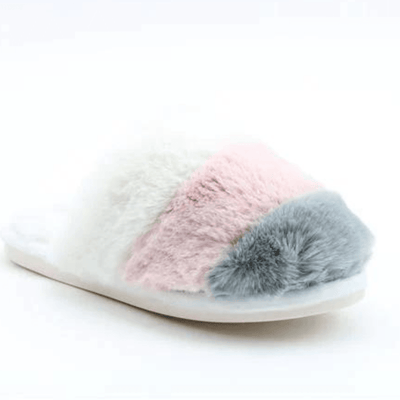 Infant Womens Heavenly Feet Charon Grey Pink Mule Slippers - Grey